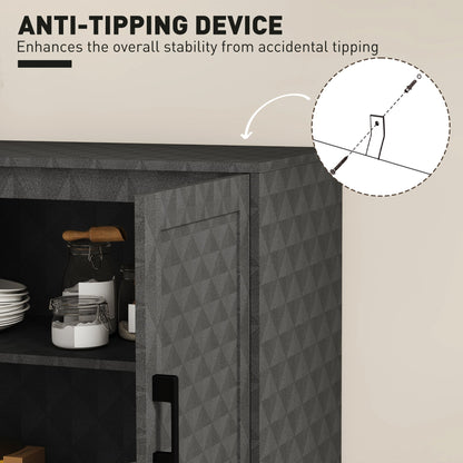 HOMCOM Modern Storage Cupboard with Adjustable Shelf and 2 Doors