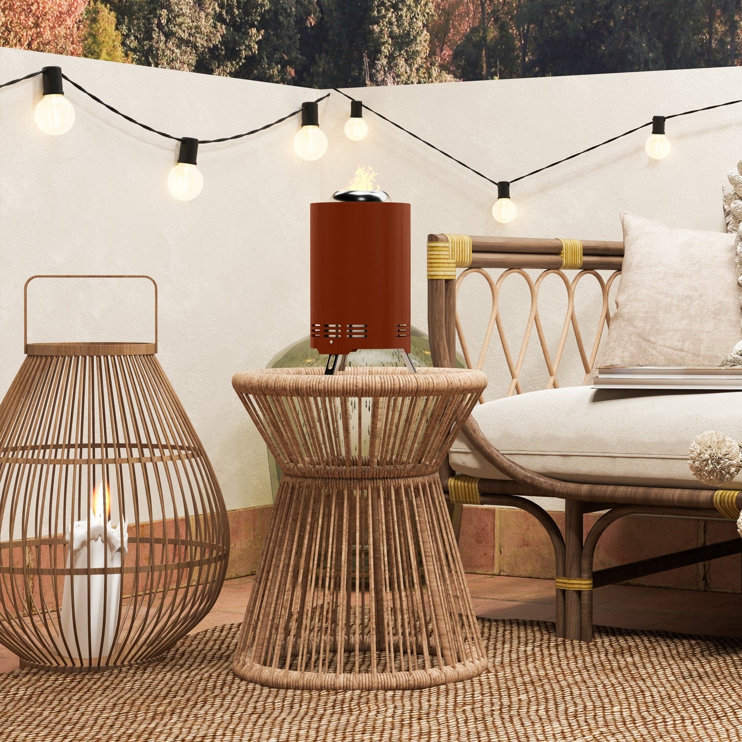 Outsunny Stainless Steel Smokeless Wood Burning Firepit Garden Fire Pit