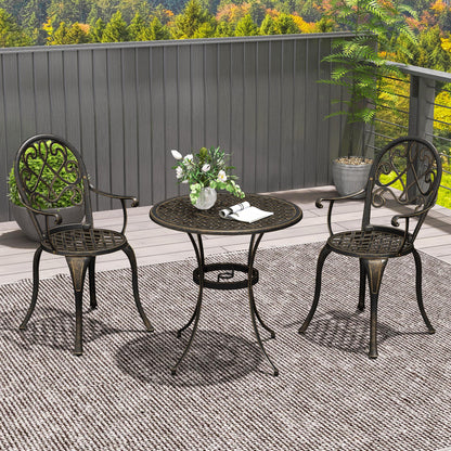 Outsunny 3PCs Bistro Set,  Aluminium Garden Table and Chairs