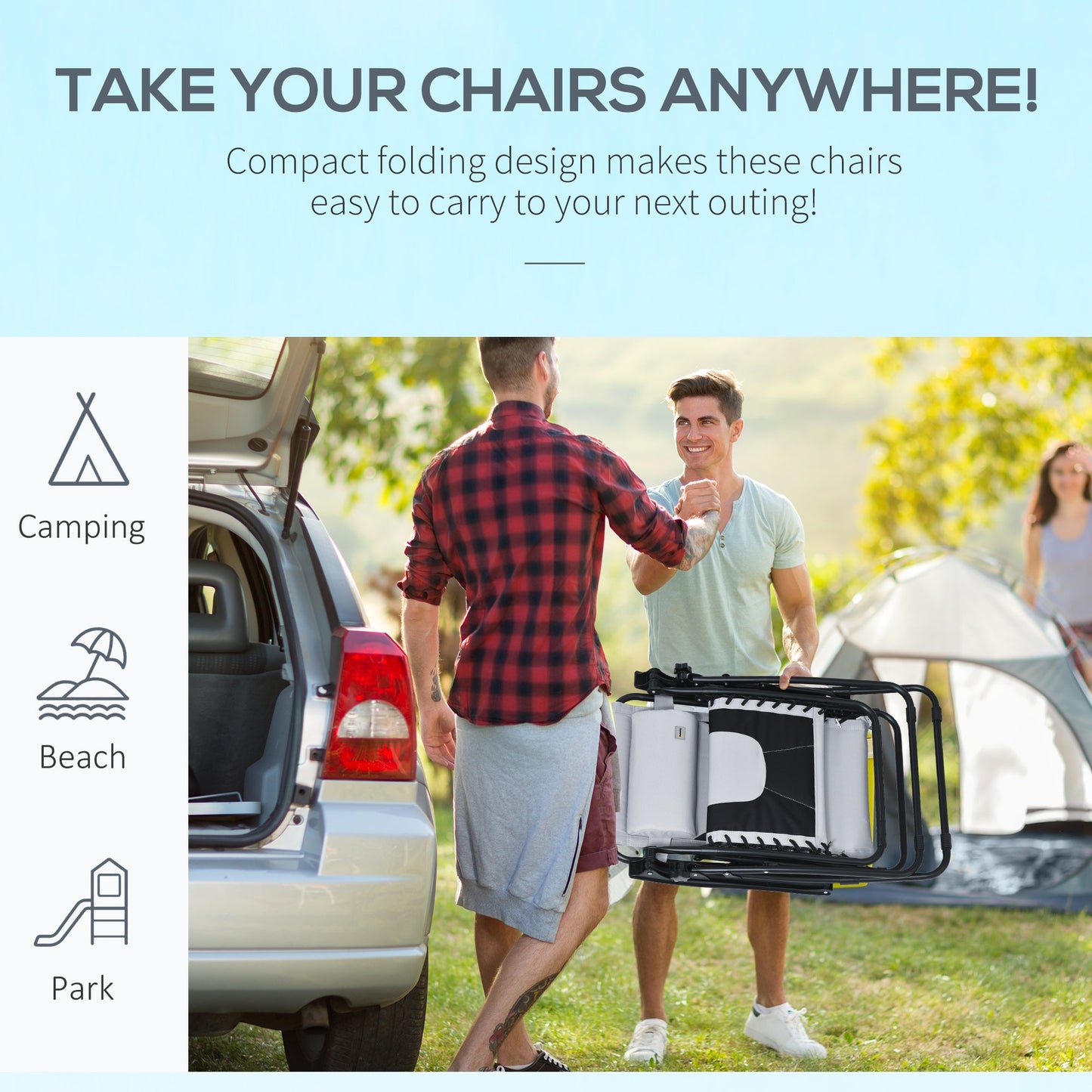 Outsunny Zero Gravity Lounger Folding Recliner Chair w/ Cup Holder