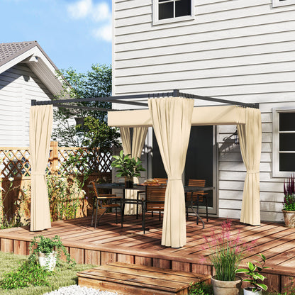 Outsunny 3 x 3(m) Pergola with Retractable Roof and Curtains