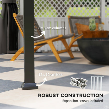 Outsunny 3 x 3(m) Hardtop Gazebo with Galvanised Steel Roof and Sides