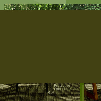 Outsunny Round Garden Table Outdoor Side Table with Steel Frame