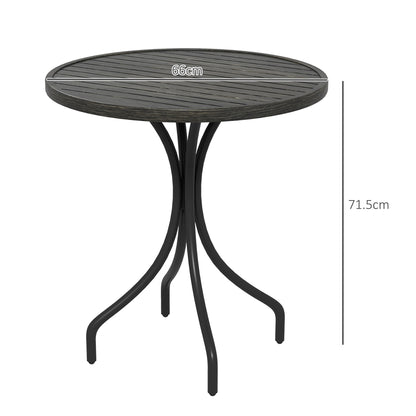 Outsunny Round Garden Table Outdoor Side Table with Steel Frame