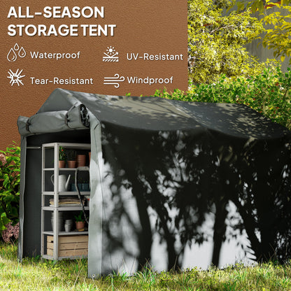 Outsunny Garden Tool Storage Shed with Roll-up Zipper Door