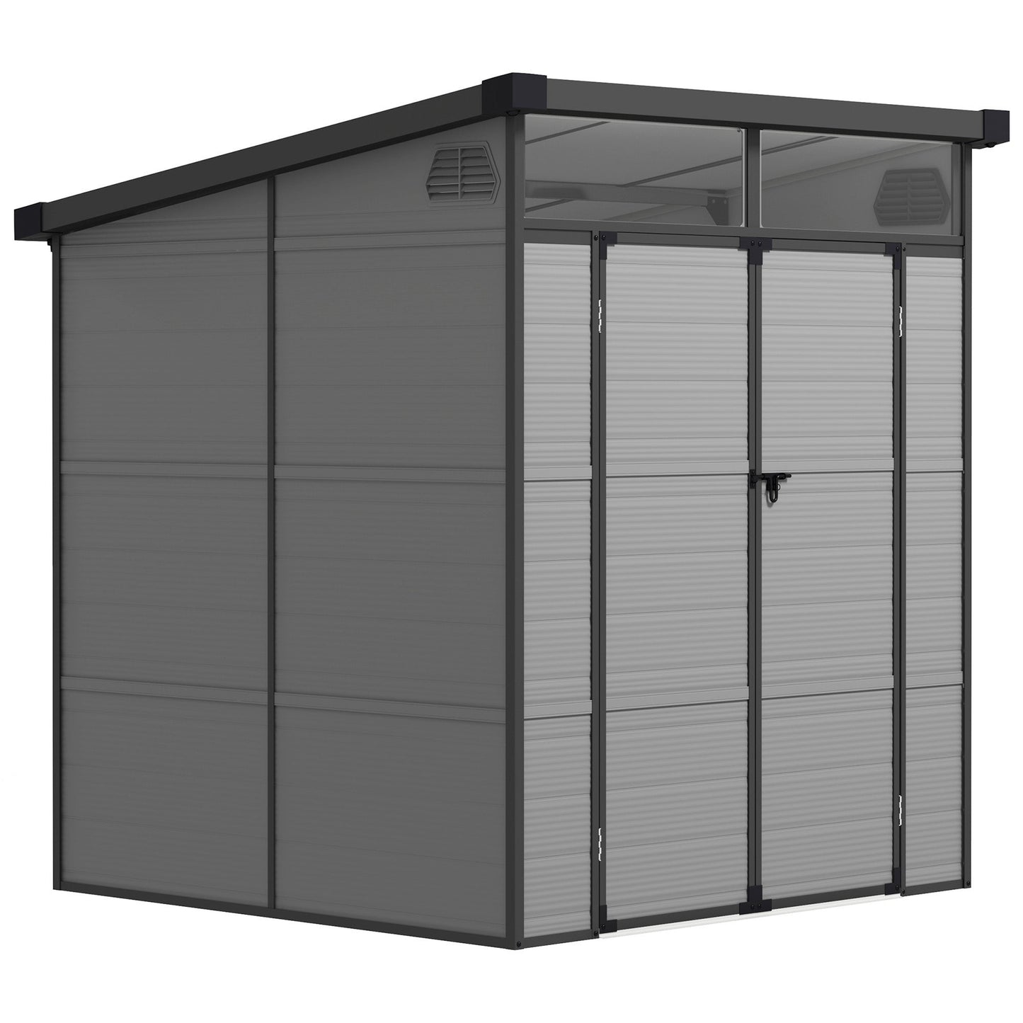 Outsunny 6 x 6ft Plastic Garden Shed with Windows and Air Vents