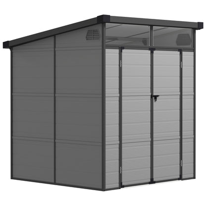 Outsunny 6 x 6ft Plastic Garden Shed with Windows and Air Vents