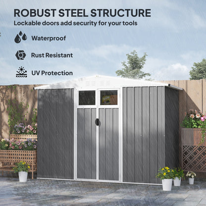 Outsunny 8 x 4 ft Garden Storage Shed, Outdoor Metal Shed
