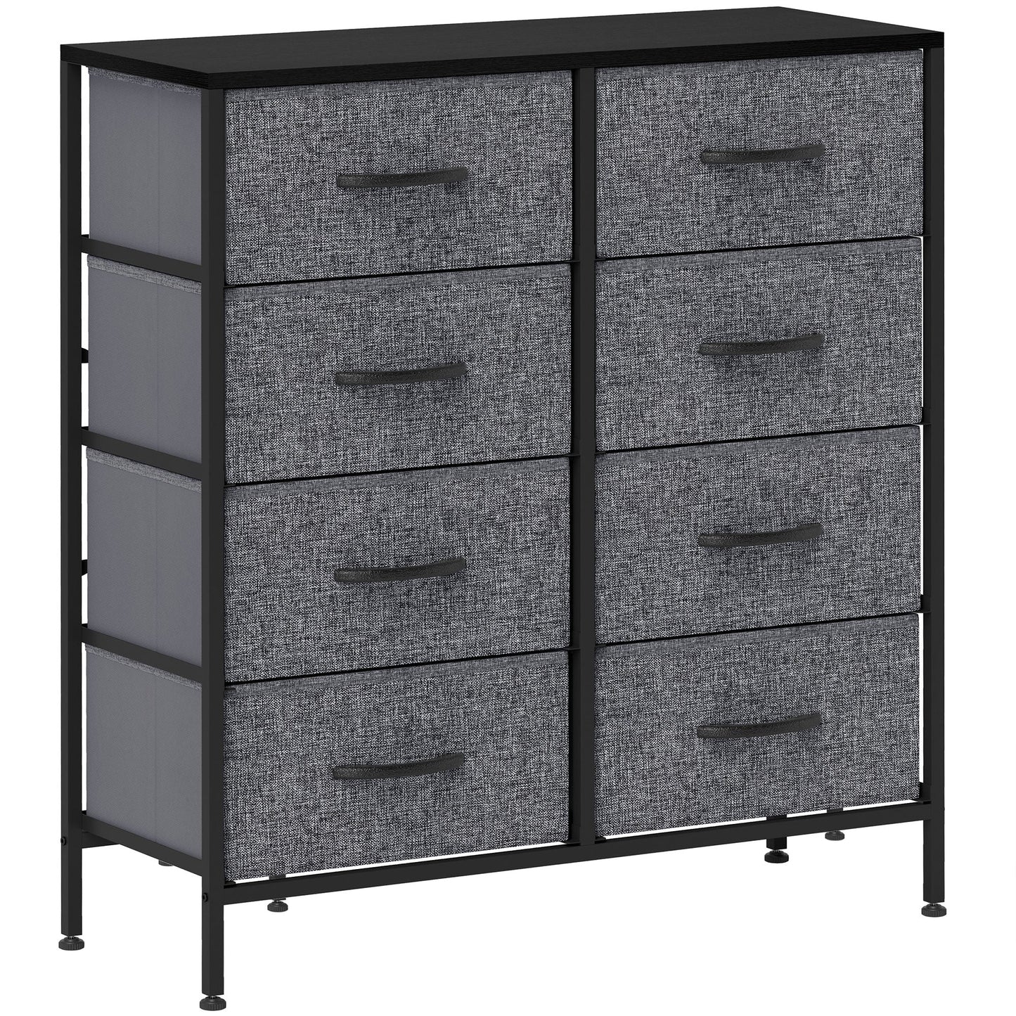 HOMCOM 8 Drawer Fabric Chest of Drawers w/ Wooden Top for Hallway