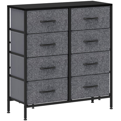 HOMCOM 8 Drawer Fabric Chest of Drawers w/ Wooden Top for Hallway