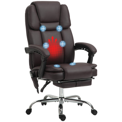 Vinsetto Massage Office Chair, PU Leather High Back Recliner