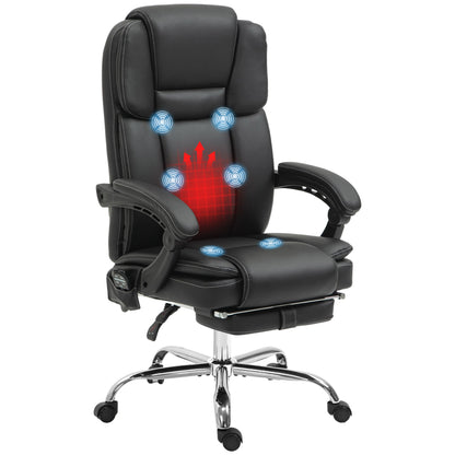 Vinsetto Massage Office Chair, PU Leather High Back Recliner