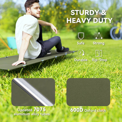Outsunny Lightweight Camping Cot Portable Compact Sleeping Bed w/ Carry Bag