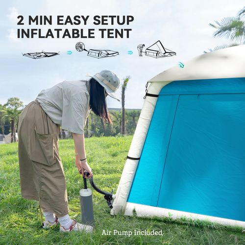 Outsunny Inflatable Camping Tent, Easy Setup 2 Man Tent