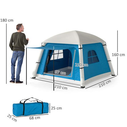 Outsunny Inflatable Camping Tent, Easy Setup 2 Man Tent