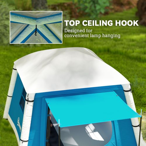 Outsunny Inflatable Camping Tent, Easy Setup 2 Man Tent