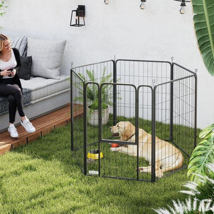 PawHut Dog Pen, 12 Panels Puppy Pen for Small Dogs, 60cm High