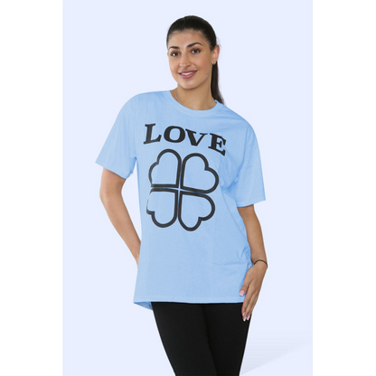 Ladies Love Printed Short Sleeve T-Shirt Top