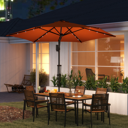 Outsunny 3(m) Cantilever Garden Parasol Umbrella W/ Solar LED
