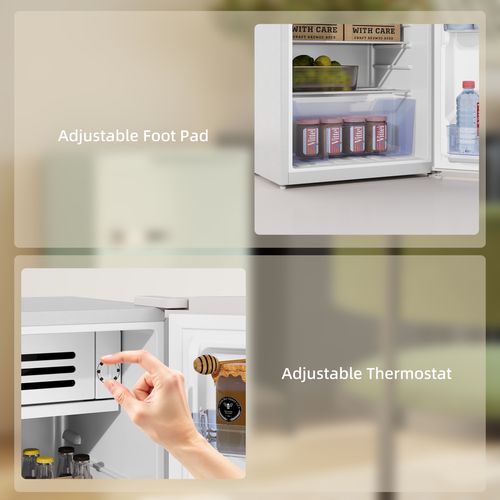 HOMCOM 85L Freestanding Under Counter Fridge with Chiller Box