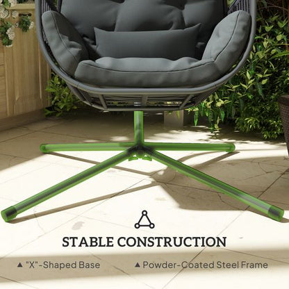 Outsunny Hanging Egg Chair with Stand, Cushions for Garden