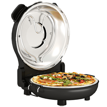 HOMCOM 1200W Pizza Oven, Pizza Maker, 5-Min Crisp, Dual Knob Control