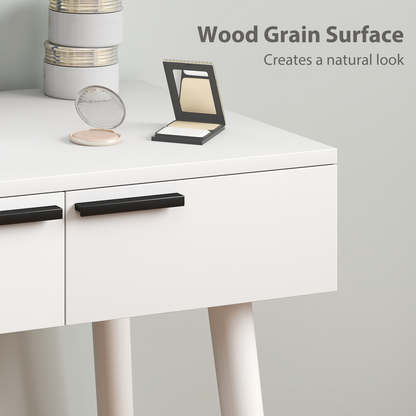 HOMCOM Dressing Table Vanity Set Make Up Desk with Mirror & Stool