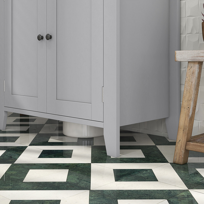 kleankin Bathroom Pedestal Under Sink Cabinet with Adjustable Shelf