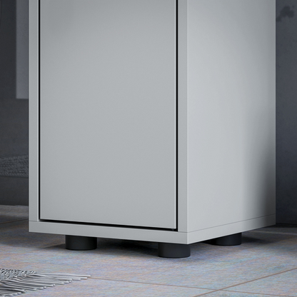 kleankin Slim Bathroom Cabinet, Toilet Roll Storage w/ Open Shelves