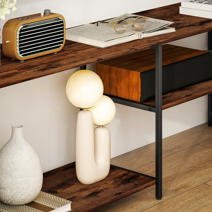 HOMCOM TV Unit for TVs up to 60 Inches, Industrial TV Stand with Shelves