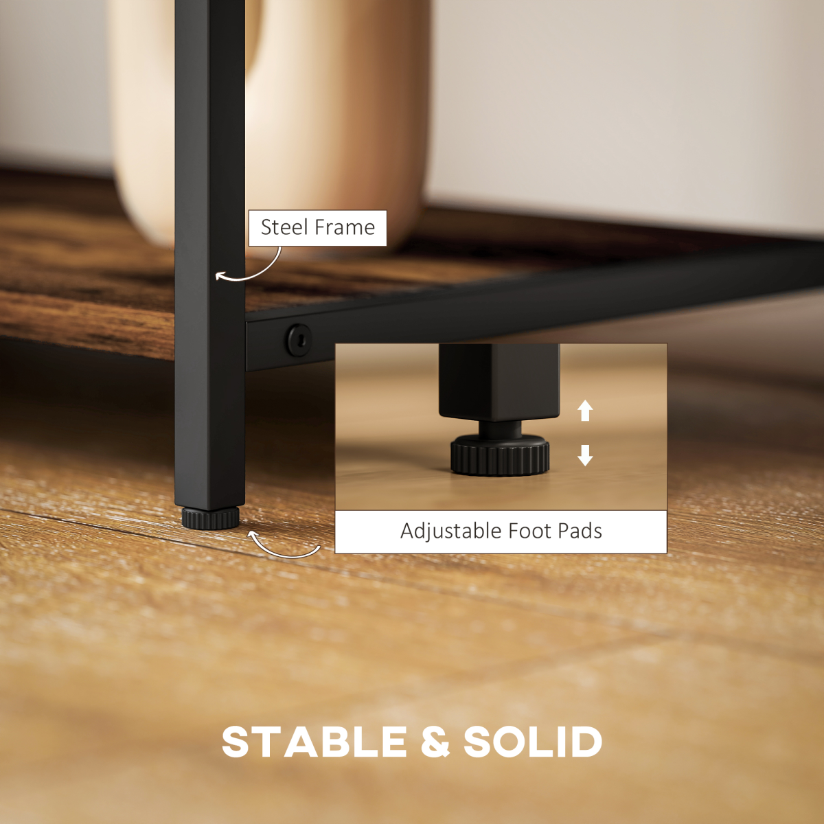 HOMCOM TV Unit for TVs up to 60 Inches, Industrial TV Stand with Shelves