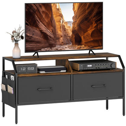 HOMCOM TV Stand Cabinet with 2 Foldable Drawers