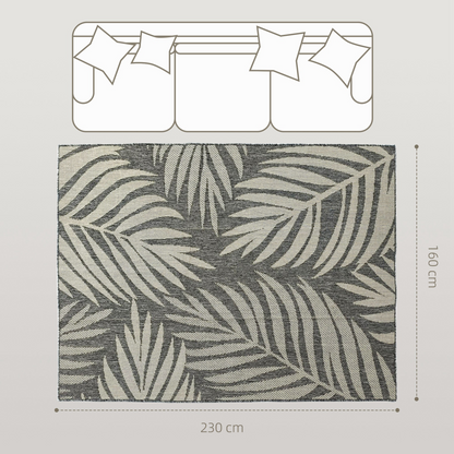 HOMCOM Easy-Cleaning Machine Washable Rug for Patio, Garden