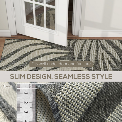 HOMCOM Easy-Cleaning Machine Washable Rug for Patio, Garden