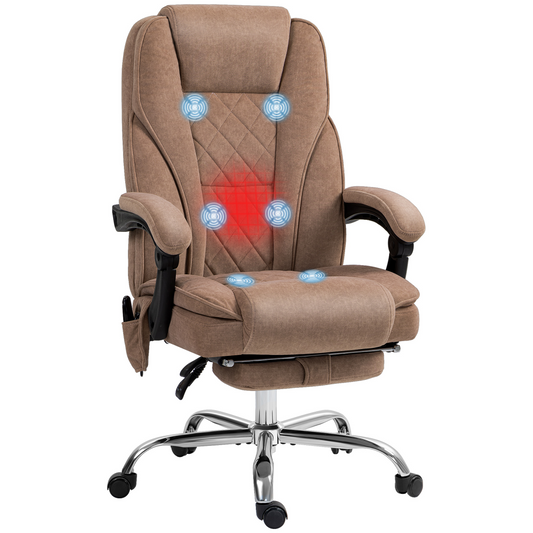 Vinsetto Massage Office Chair, Heated Reclining Desk Chair