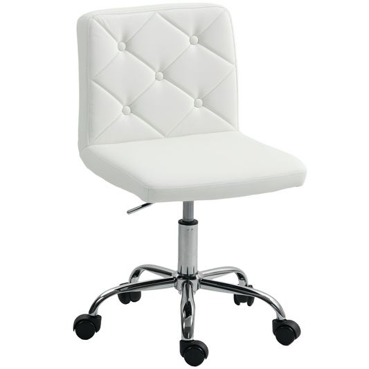 HOMCOM Modern Vanity Computer Desk Chair with Rolling Wheels