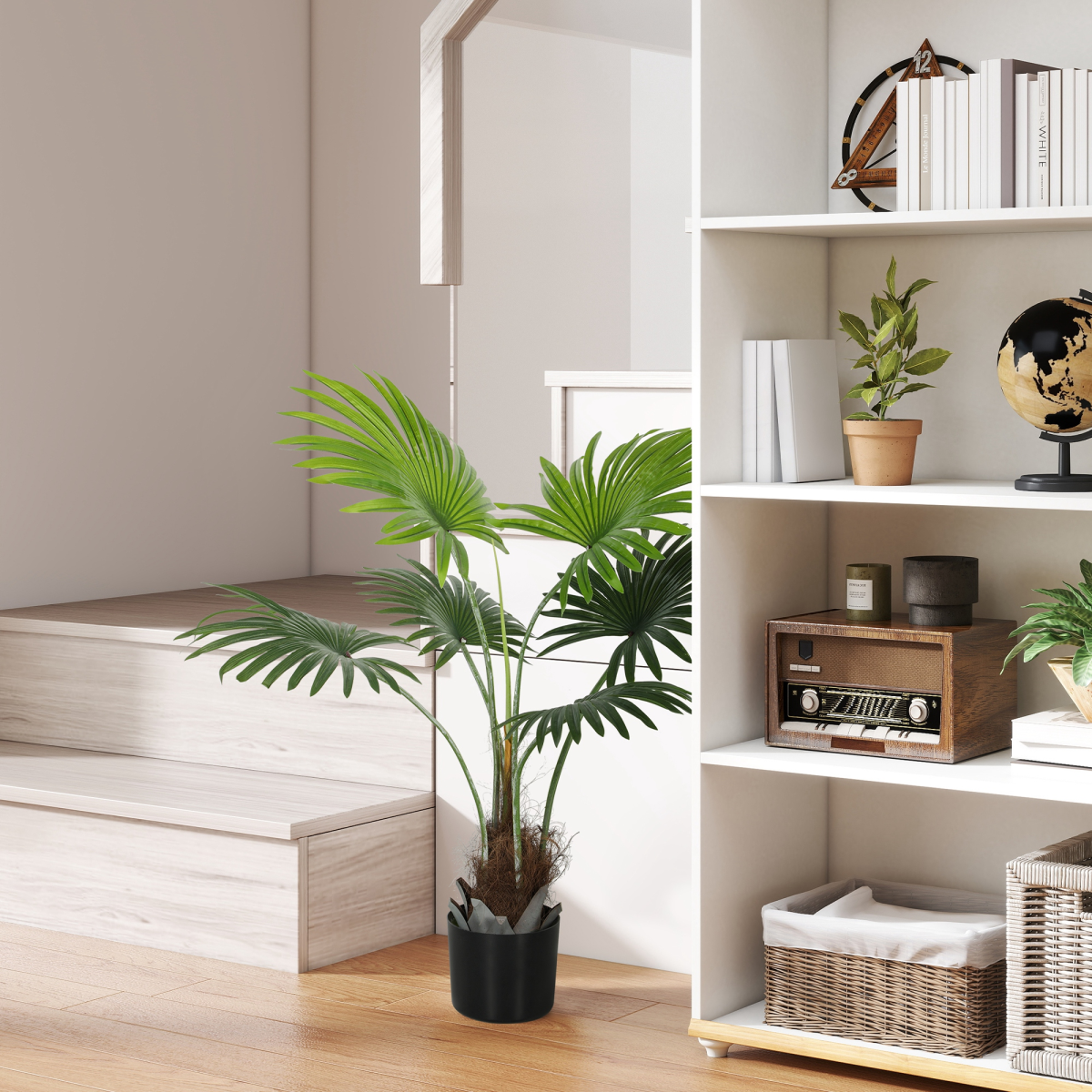 HOMCOM Artificial Plant with PEVA Leaves and Coconut Coir for Home Office