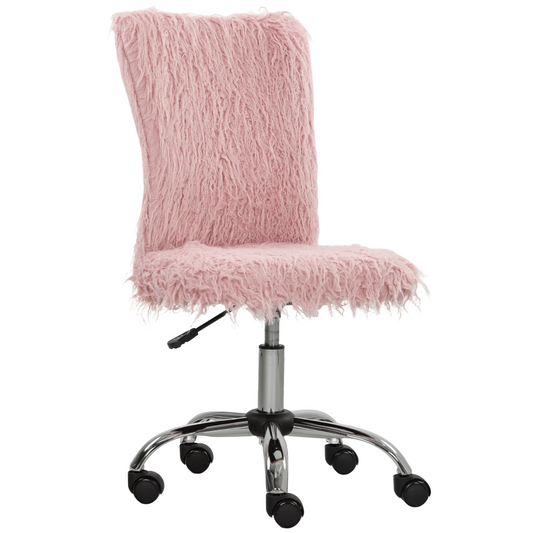 HOMCOM Armless Makeup Vanity Chair, Swivel Computer Chair