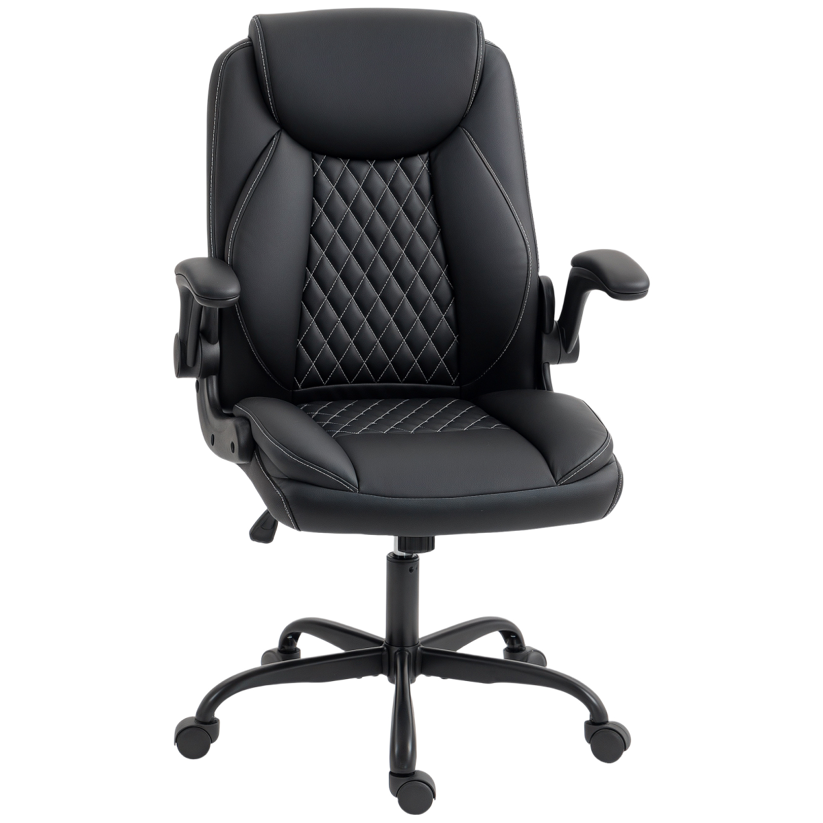 HOMCOM PU Leather Office Desk Chair with Thick Cushion