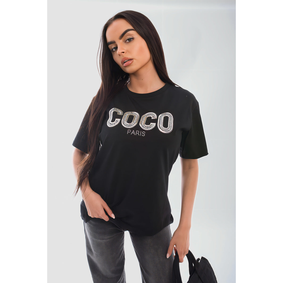 Coco Paris Slogan Short Sleeve Top