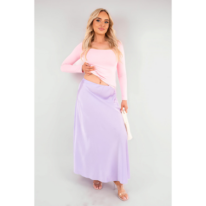 Square Neckline Long Sleeve Top