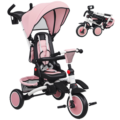 AIYAPLAY 6 in 1 Kids Trike, Toddler Tricycle with Parent Handle