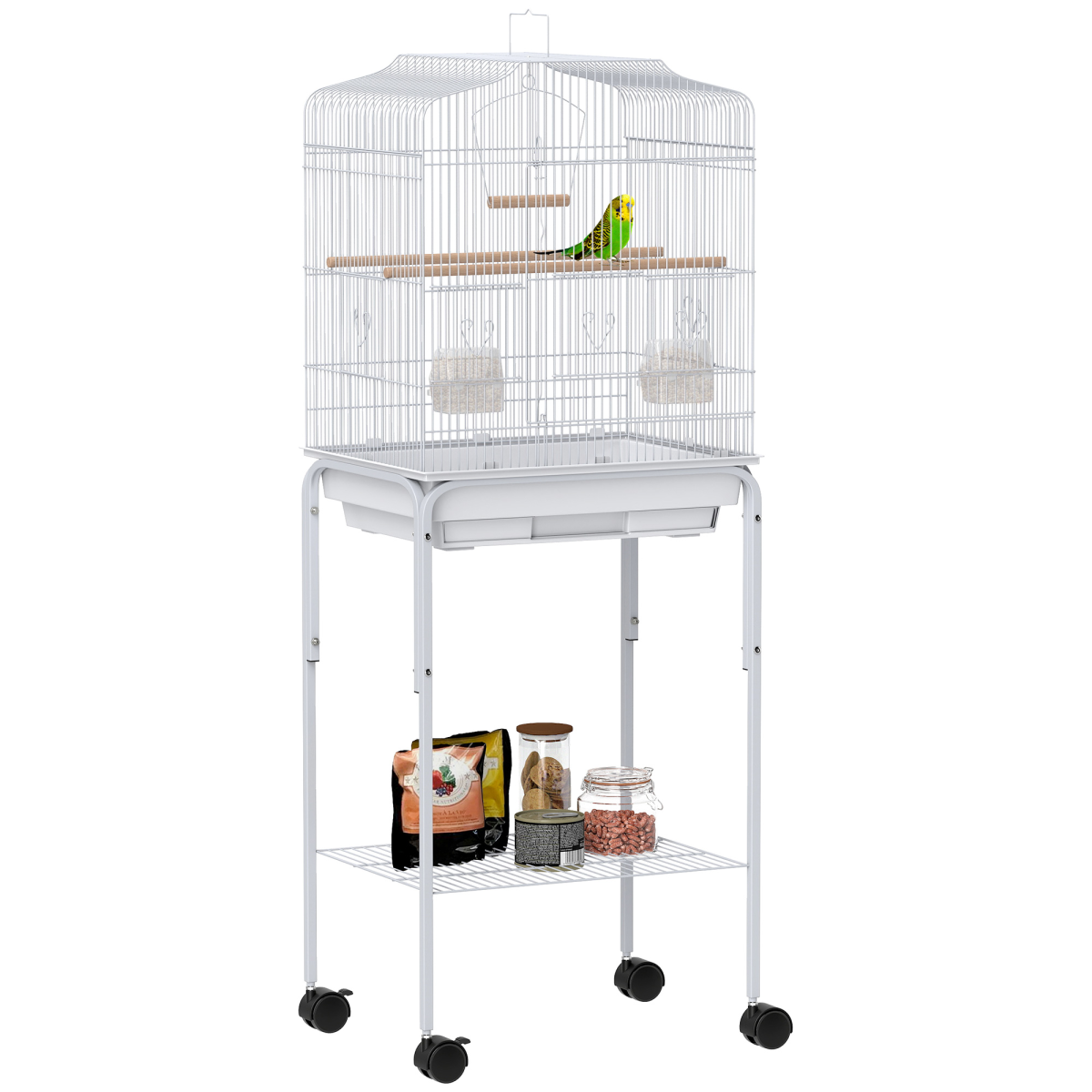 PawHut Bird Cage for Budgie Finch Canary Parakeet W/ Stand Tray
