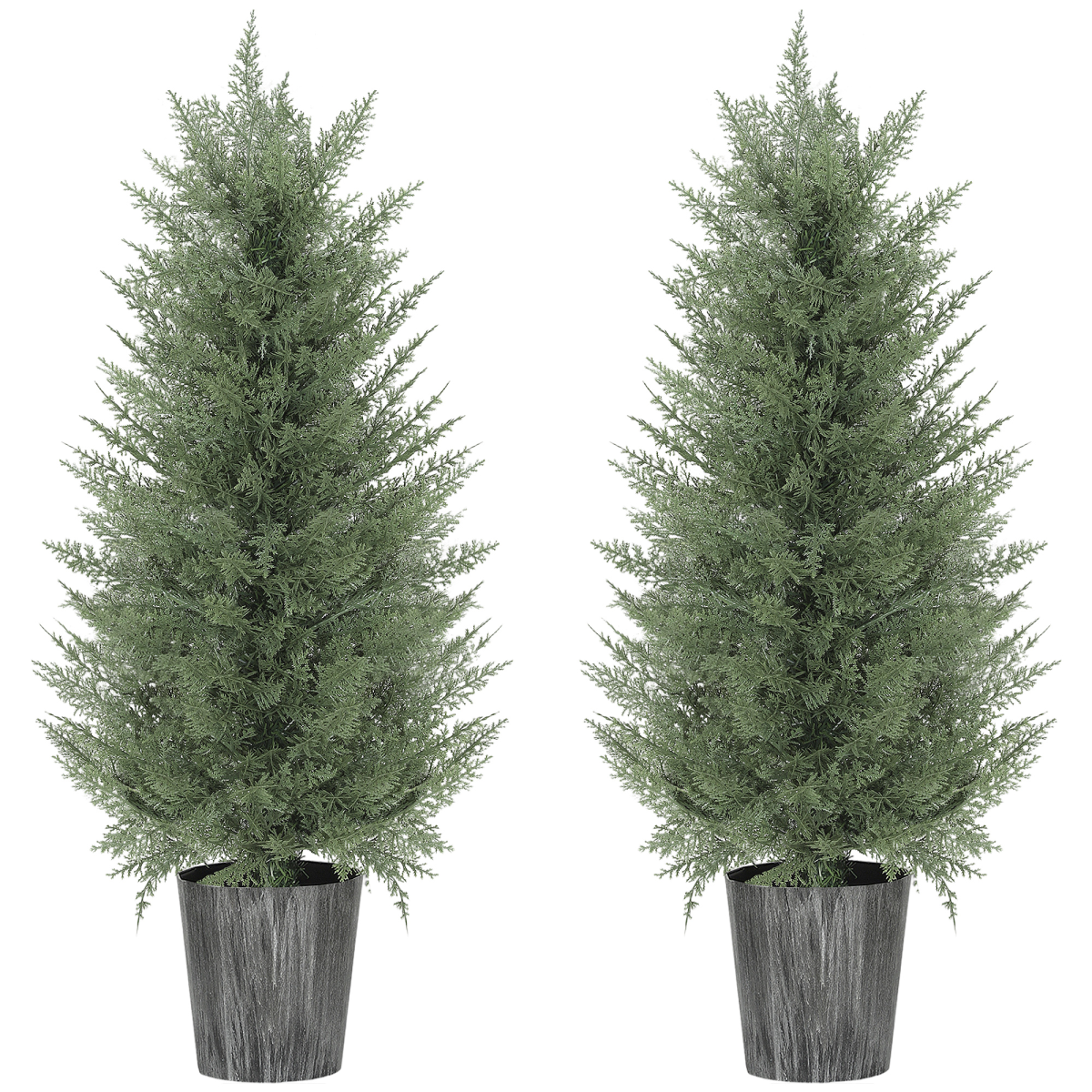 HOMCOM Artificial Cypress Trees with PE Leaves for Indoor Outdoor