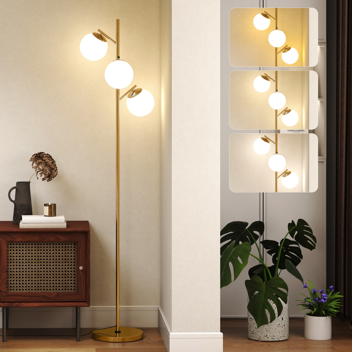 HOMCOM Modern Tree Floor Lamp, for Living Room Bedroom