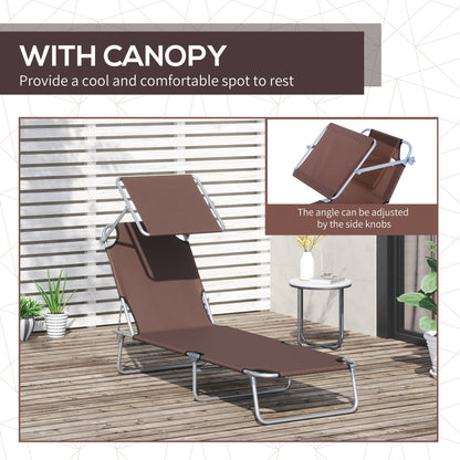 Reclining Chair Folding Lounger Seat Sun Shade Awning Beach Garden