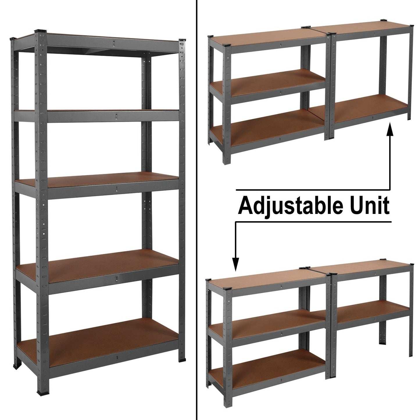 Grey or Blue Powder coated racking/ shelving bay 5 Thick MDF shelves