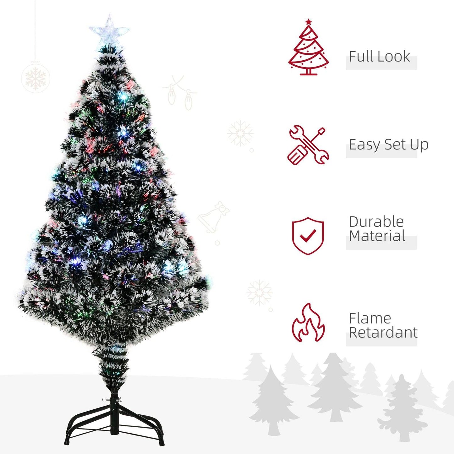 Homcom 4FT Artificial Prelit Christmas Tree
