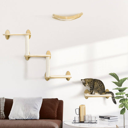 PawHut 3-Piece Wall Mounted Cats Shelves