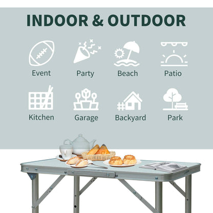 Patio Foldable Picnic Table-Silver